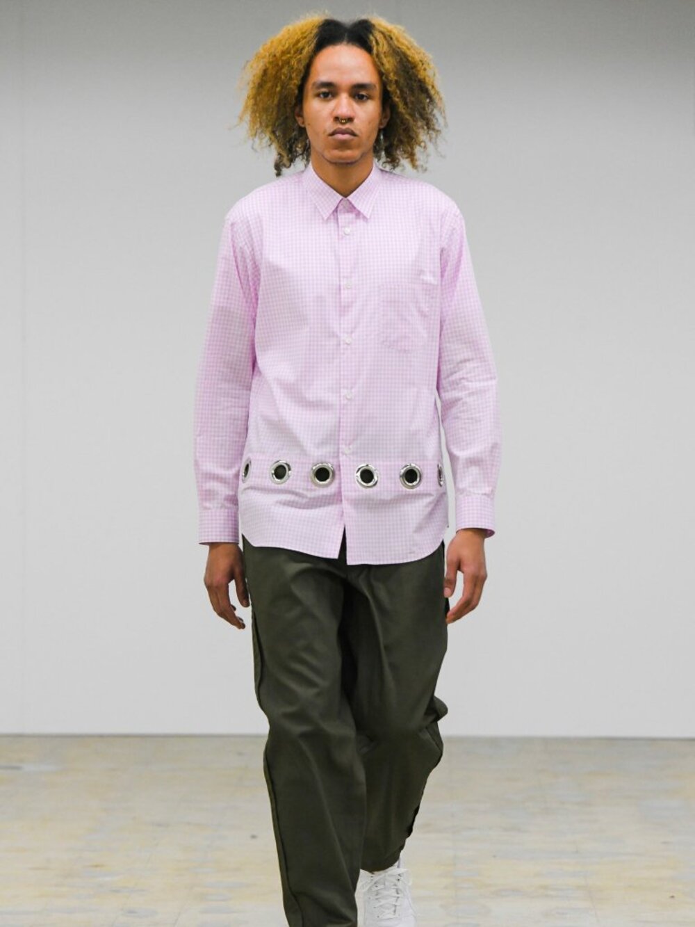 Comme Des Garcons Shirt 2022AW Runway Metal Ring Cut-Out Shirt